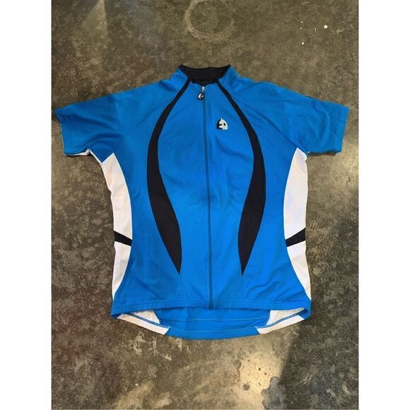 ETXEONDO Cycling Jersey Blue Black White Short Sleeve Bike Top - Picture 8 of 8